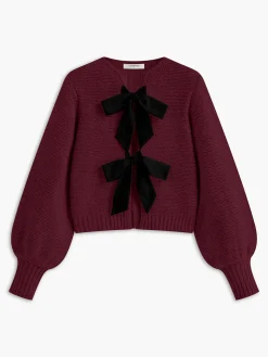 COMMENSE Crew Neck Bow Knit Top* Sweater Tops|Sweaters & Cardigans