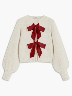 COMMENSE Crew Neck Bow Knit Top* Sweater Tops|Sweaters & Cardigans