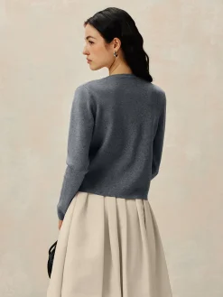 COMMENSE Crew Neck Button Knit Cardigan* Cardigans|Sweaters & Cardigans