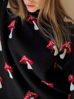 COMMENSE Crew Neck Jacquard Pullover Sweater* Sweater Tops|Sweaters & Cardigans