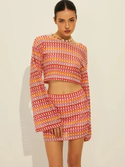 COMMENSE Crew Neck Long Sleeve Skirt Set* Skirt Sets|Long Sleeve Sets
