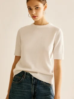 COMMENSE Crew Neck Plain Knit Top* Sweater Tops|Sweaters & Cardigans