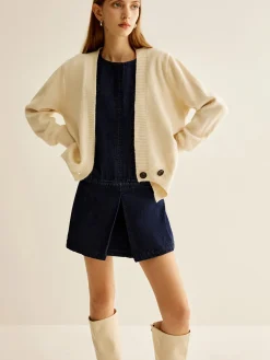 COMMENSE Crew Neck Sleeveless Denim Dress* Casual Dresses|Work Dresses