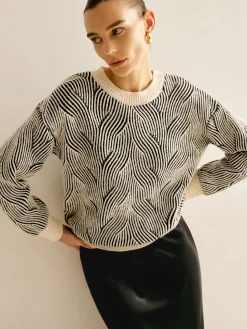 COMMENSE Crew Neck Two Tone Sweater* Sweater Tops|Sweaters & Cardigans