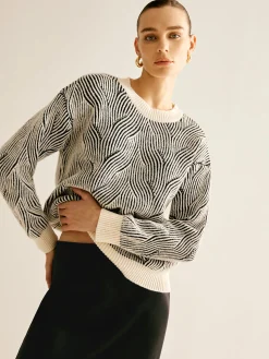 COMMENSE Crew Neck Two Tone Sweater* Sweater Tops|Sweaters & Cardigans