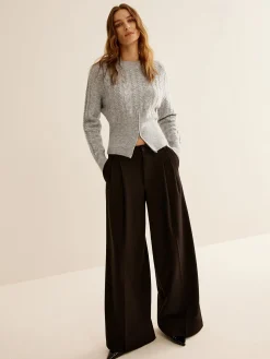 COMMENSE Crew Neck Zipper Design Sweater* Sweater Tops|Sweaters & Cardigans