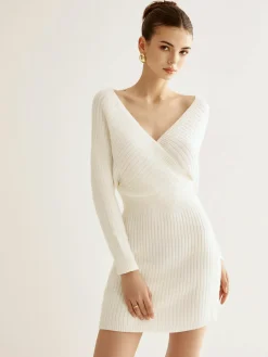 COMMENSE Criss Cross Cinched Sweater Dress* Sweater Dresses|Vacation Dresses