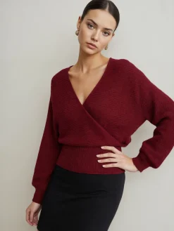 COMMENSE Criss Cross Cinched Sweater* Sweater Tops|Sweaters & Cardigans