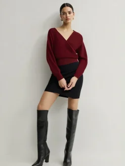 COMMENSE Criss Cross Cinched Sweater* Sweater Tops|Sweaters & Cardigans