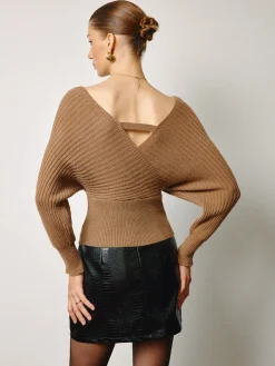 COMMENSE Criss Cross Cinched Waist Sweater* Knitwear|Tops