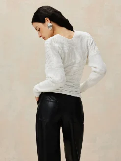 COMMENSE Criss Cross Crop Knit Top* Sweater Tops|Sweaters & Cardigans