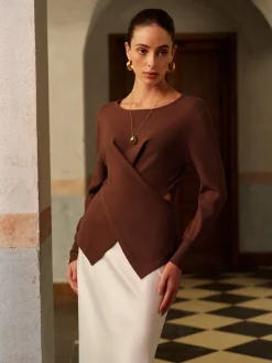 COMMENSE Criss Cross Split Knit Top* Knitwear|Tops