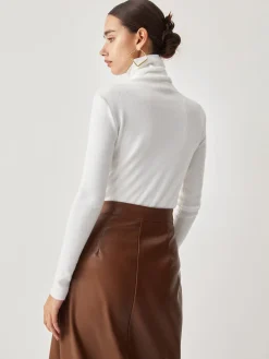 COMMENSE Criss Cross Turtleneck Long Sleeve Knit Top* Sweater Tops|Sweaters & Cardigans