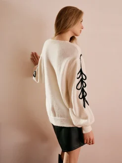 COMMENSE Crochet Floral Pullover Sweater* Sweater Tops|Sweaters & Cardigans