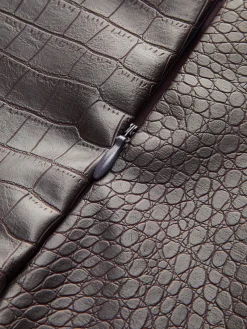 COMMENSE Crocodile Embossed Faux Leather Skirt* Skirts|Matching Sets