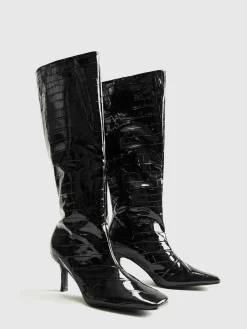 COMMENSE Crocodile Pattern Knee High Boots* Shoes|Accessories