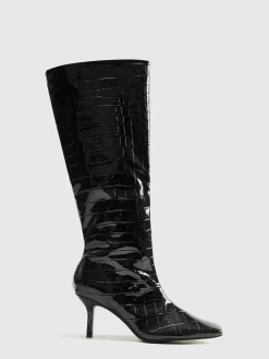 COMMENSE Crocodile Pattern Knee High Boots* Shoes|Accessories