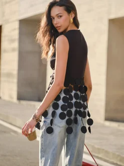 COMMENSE Crop Tassel Tank Top* Crop Tops|Tank Tops & Camis