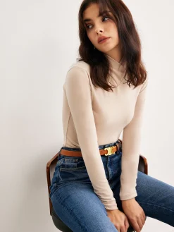 COMMENSE Cross Cross Neck Slim Jersey Top* T-shirts|Tops