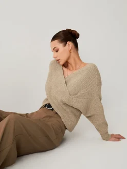 COMMENSE Cross My Heart Oversized Crop Sweater* Sweater Tops|Sweaters & Cardigans