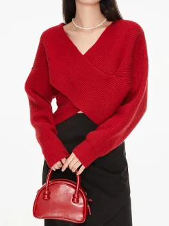 COMMENSE Cross My Heart Oversized Crop Sweater* Sweater Tops|Sweaters & Cardigans