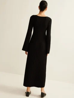 COMMENSE Cutout Soft Sweater Dress* Black Dresses|Sweater Dresses