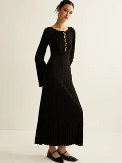 COMMENSE Cutout Soft Sweater Dress* Black Dresses|Sweater Dresses