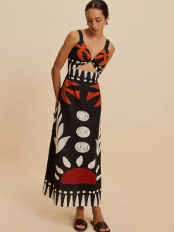 COMMENSE Cutout Zipper Sleeveless Floral Dress* Black Dresses|Floral Dresses