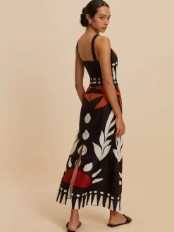 COMMENSE Cutout Zipper Sleeveless Floral Dress* Black Dresses|Floral Dresses