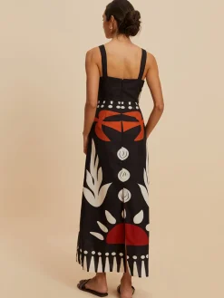 COMMENSE Cutout Zipper Sleeveless Floral Dress* Black Dresses|Floral Dresses