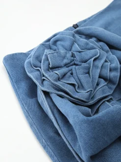 COMMENSE 3D Rose Flower Denim A Line Short Skirt* Skirts|Denim