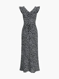 COMMENSE Daisy Floral Print Long Dress* Black Dresses|Floral Dresses