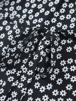 COMMENSE Daisy Floral Print Long Dress* Black Dresses|Floral Dresses
