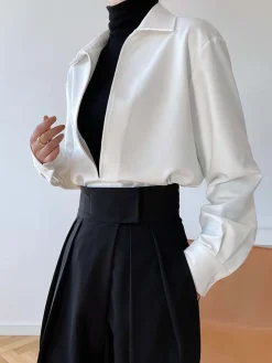 COMMENSE Deep V-Neck Polo Shirt* Blouses & Shirts|Tops