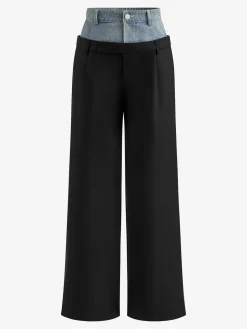 COMMENSE Denim Panel Suit Pants* Pants|Denim