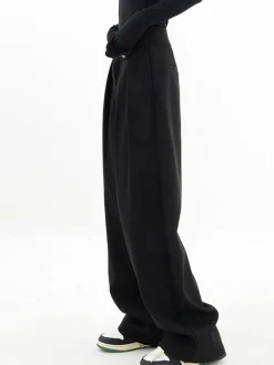 COMMENSE Double Buttons Wide Leg Dress Pants* Wide Leg|Pants