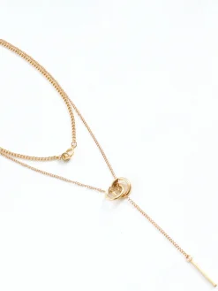 COMMENSE Double Circle Tassel Necklace* Necklaces|Accessories