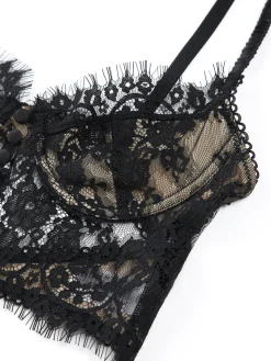 COMMENSE Double Hook Lace Crop Corset Top* Corset Tops|Crop Tops