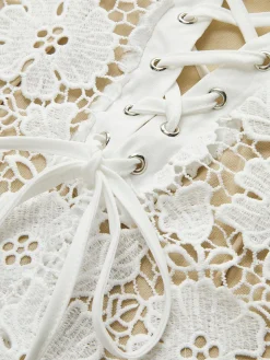 COMMENSE Double Layer Lace Cami Dress* White Dresses|Casual Dresses