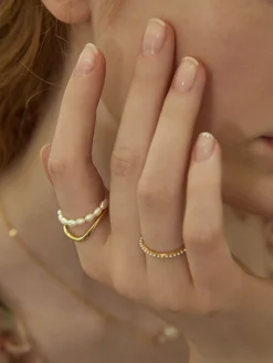 COMMENSE Double Layer Pearl Ring* Rings & Bracelets|Accessories