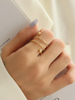 COMMENSE Double Layer Spring Rotating Ring* Rings & Bracelets|Accessories