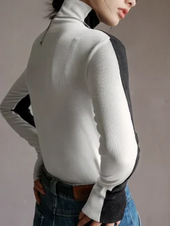 COMMENSE Double Sided Colorblock Long Sleeve Top* T-shirts|Tops