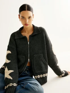 COMMENSE Double-Zip Pockets Lapel Cardigan* Cardigans|Sweaters & Cardigans
