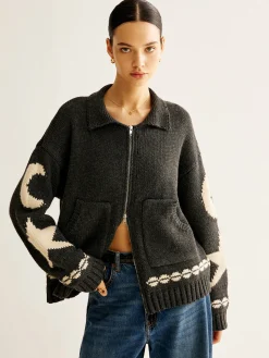 COMMENSE Double-Zip Pockets Lapel Cardigan* Cardigans|Sweaters & Cardigans