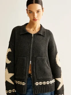 COMMENSE Double-Zip Pockets Lapel Cardigan* Cardigans|Sweaters & Cardigans