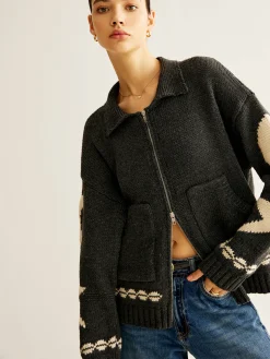 COMMENSE Double-Zip Pockets Lapel Cardigan* Cardigans|Sweaters & Cardigans