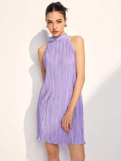 COMMENSE Draped Halter Pleated Short Dress* Summer Dresses|Short Dresses