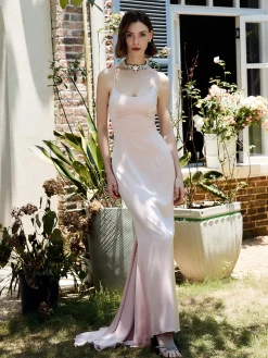 COMMENSE Drawstring Backless Lace Up Long Dress* Cocktail & Party Dresses|Summer Dresses