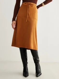 COMMENSE Drawstring Back-Zipper Suede Skirt* Skirts|Bottoms