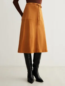 COMMENSE Drawstring Back-Zipper Suede Skirt* Skirts|Bottoms